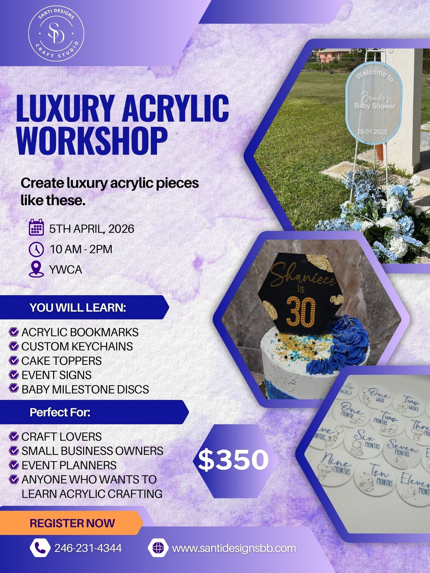 Luxury Acrylic Workshop - April 5th, 2026