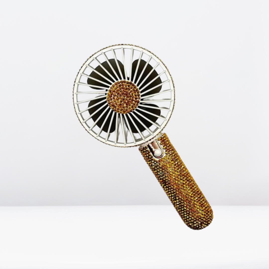 Luxe Bejeweled Hand Fan